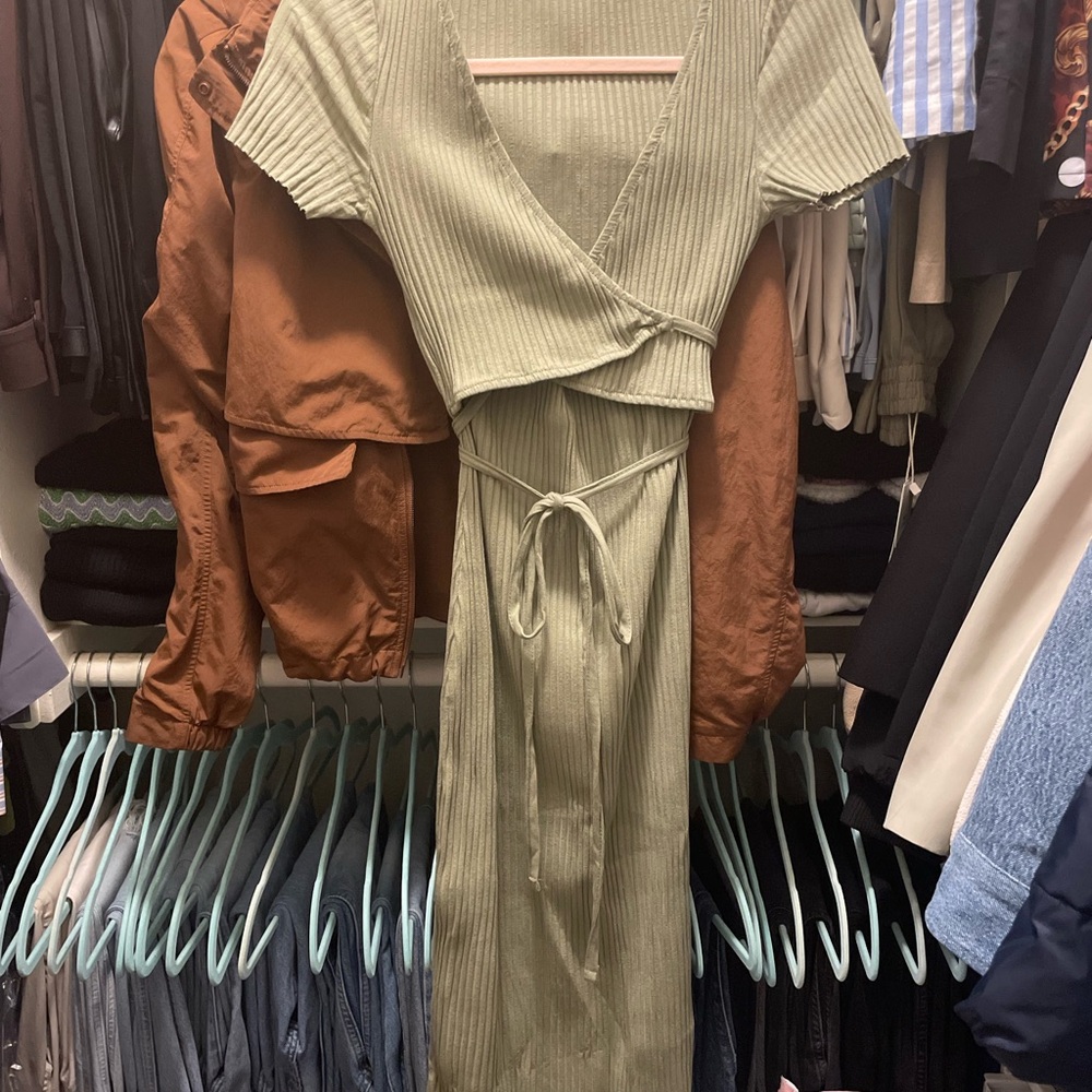 Olive Green Fitted Dress